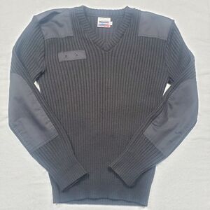 Blauer Commando Sweater Black V-Neck Wool Blend Police Tactical Mens Large USA